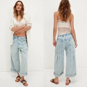 FREE PEOPLE We The Free La Vida Pull-On Jeans Bleached Size Small